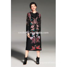 Manteau abayas coloré manteau style long rétro pour femmes manteau noir en forme de prune